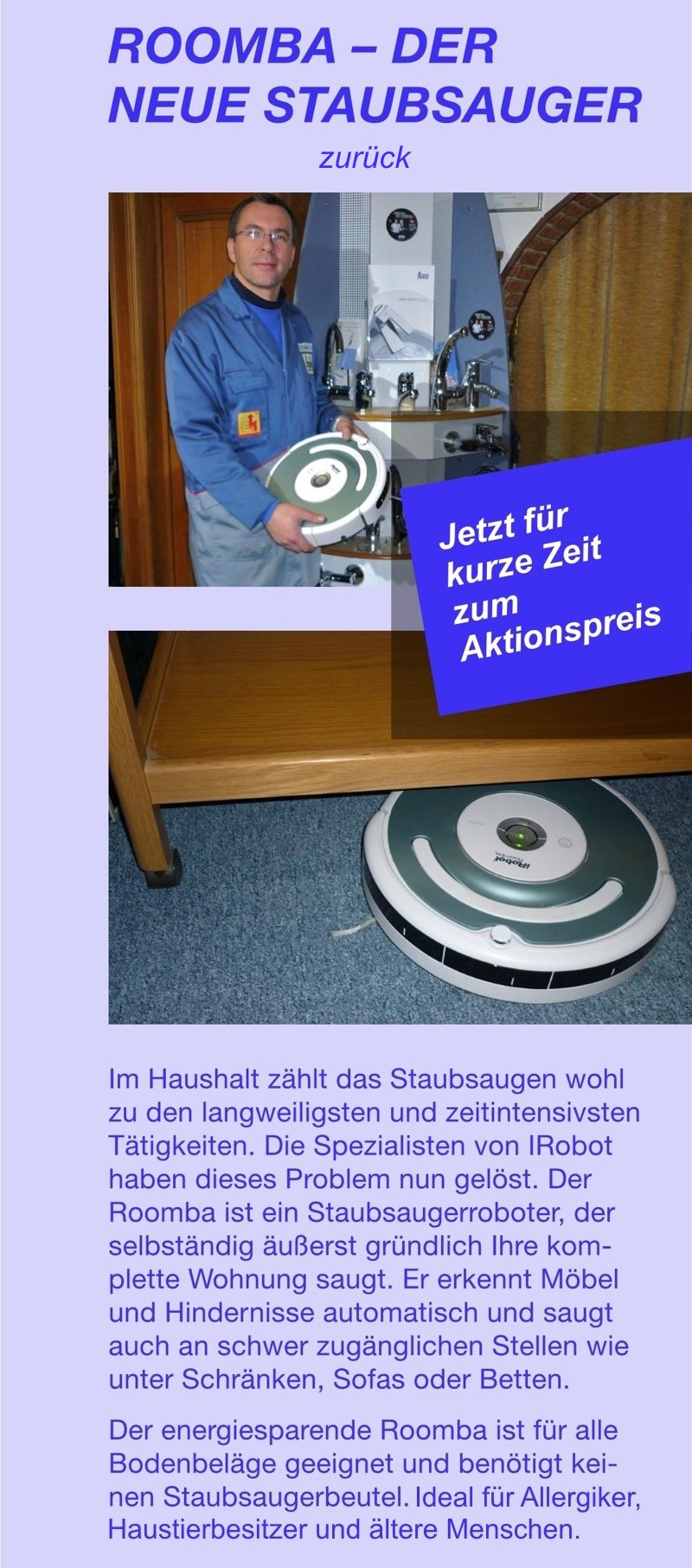 Roomba der neue Staubsauger